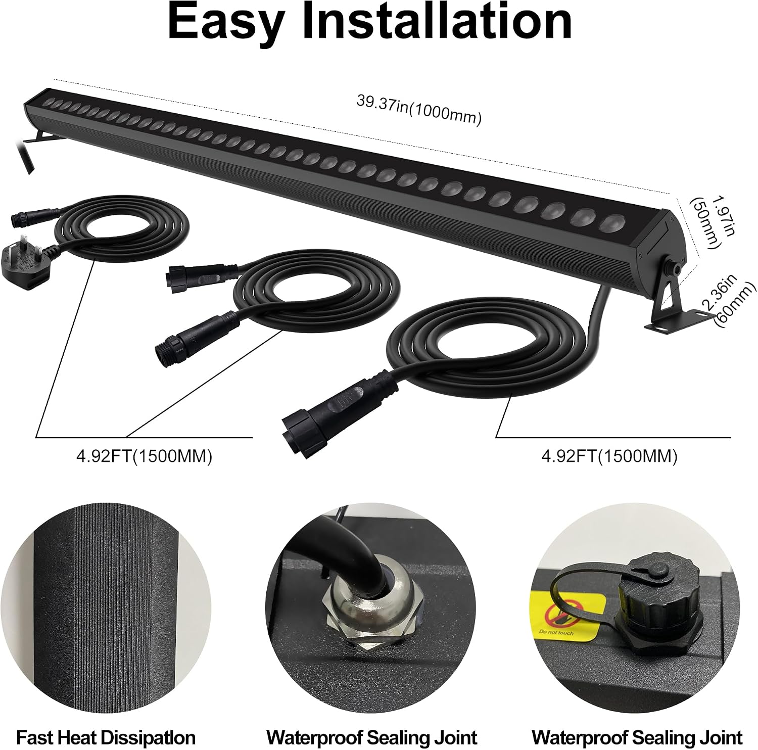 Umidkin - Barra de luz LED enlazable al aire libre que cambia de co...