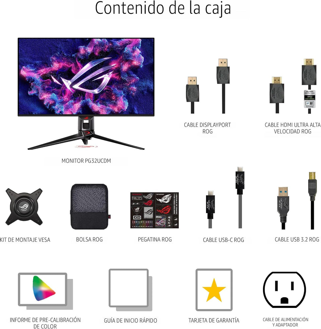 ASUS ROG Swift - Monitor OLED para juegos 4K de 32 pulgadas (PG32UC...