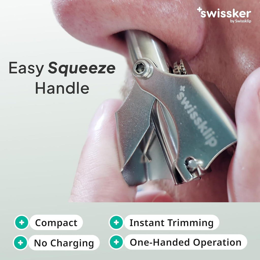 Swissklip Swissker - Recortador manual de vello de nariz para hombr...