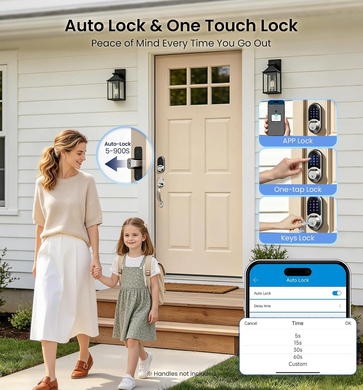 Veise Cerradura de puerta inteligente con huella dactilar RZ07, con...
