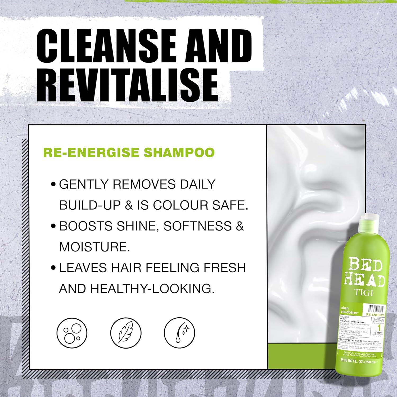 Champú y acondicionador diario reenergizante Urban Antidotes de Bed...