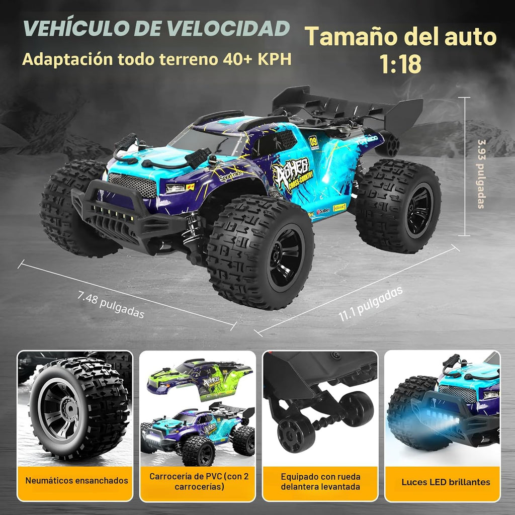 TWIKOMI Coche a control remoto todo terreno a escala 1:18 para adul...