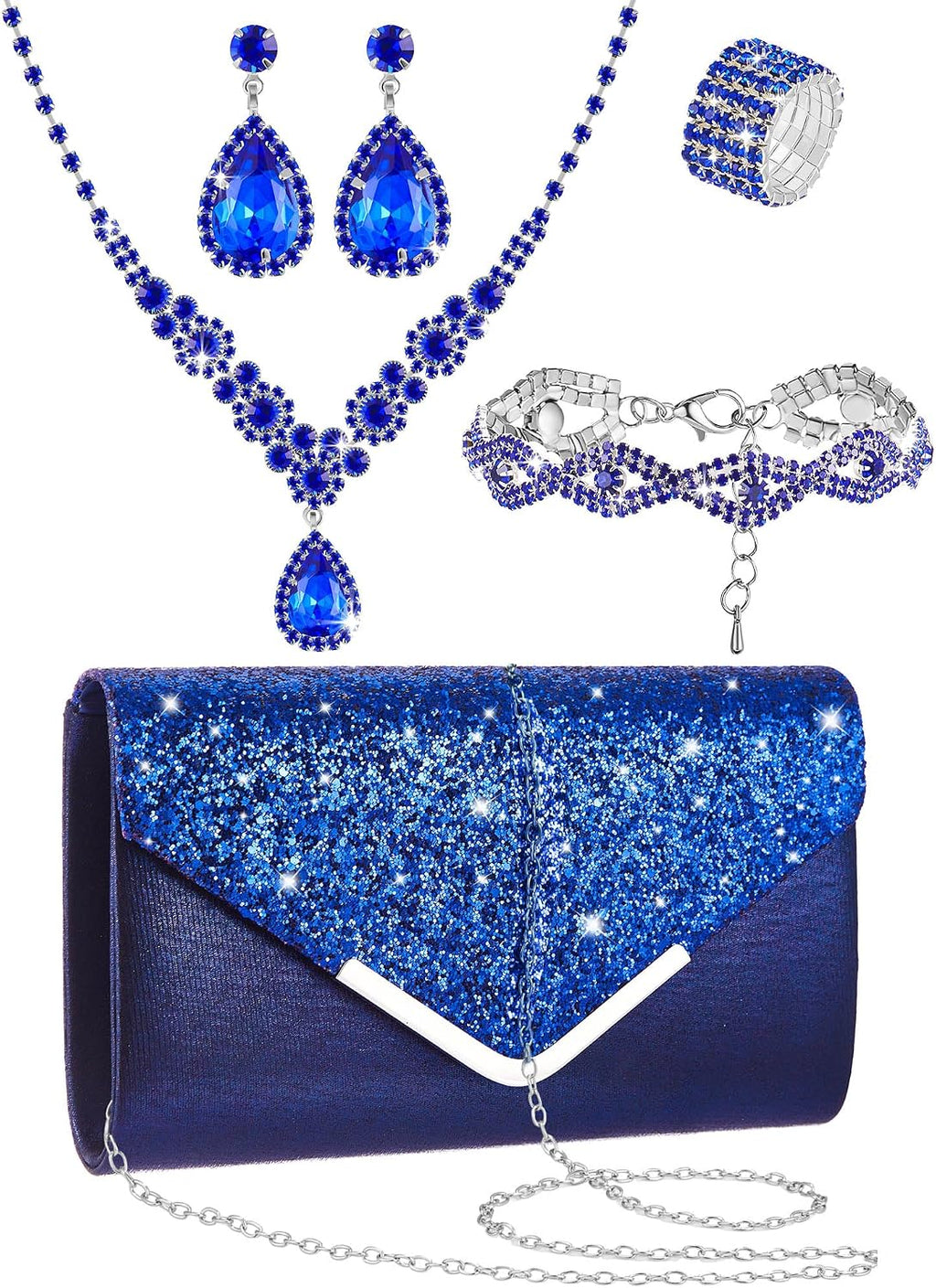 Henoyso Juego de 5 piezas de joyas de diamantes de imitación para g...