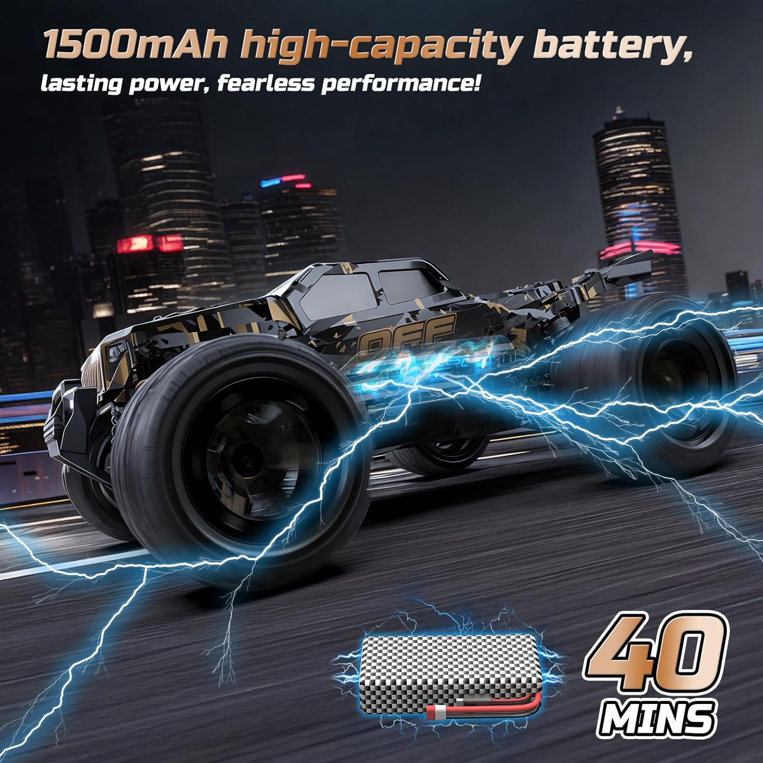 DEERC 9309E - Coches RC todoterreno rápidos para adultos 40KPH, cam...