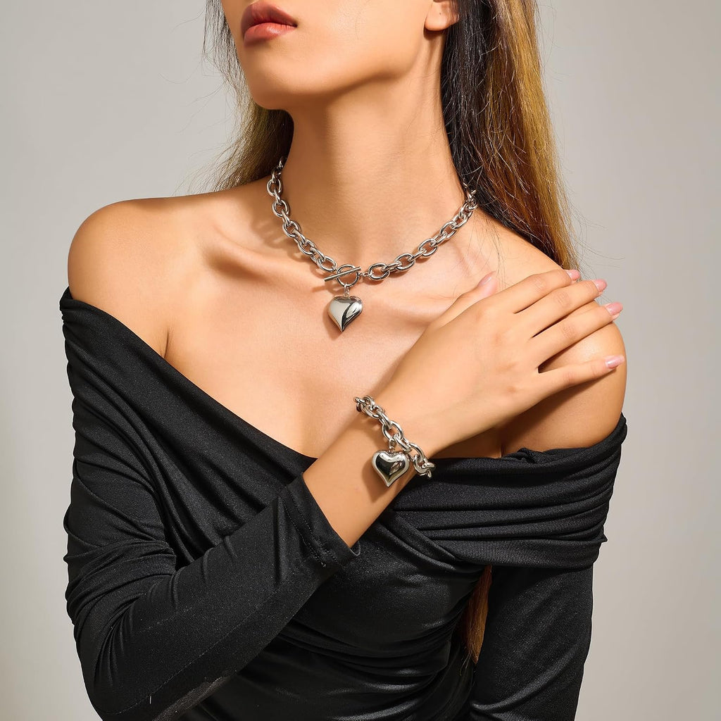 CLASSYZINT Collar con colgante de cabeza de león y moneda de corazó...