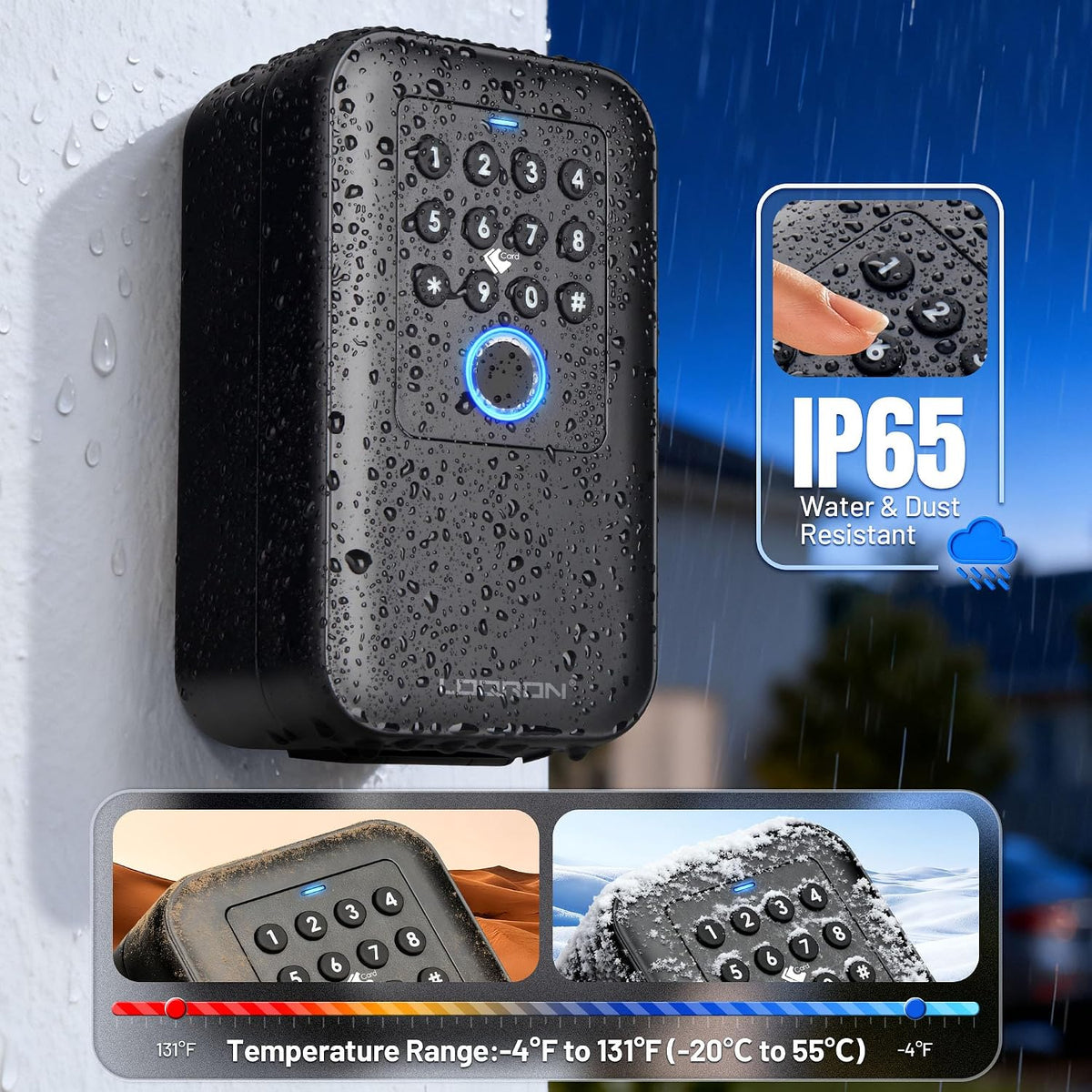 LOQRON Caja de bloqueo inteligente de huellas dactilares Bluetooth...