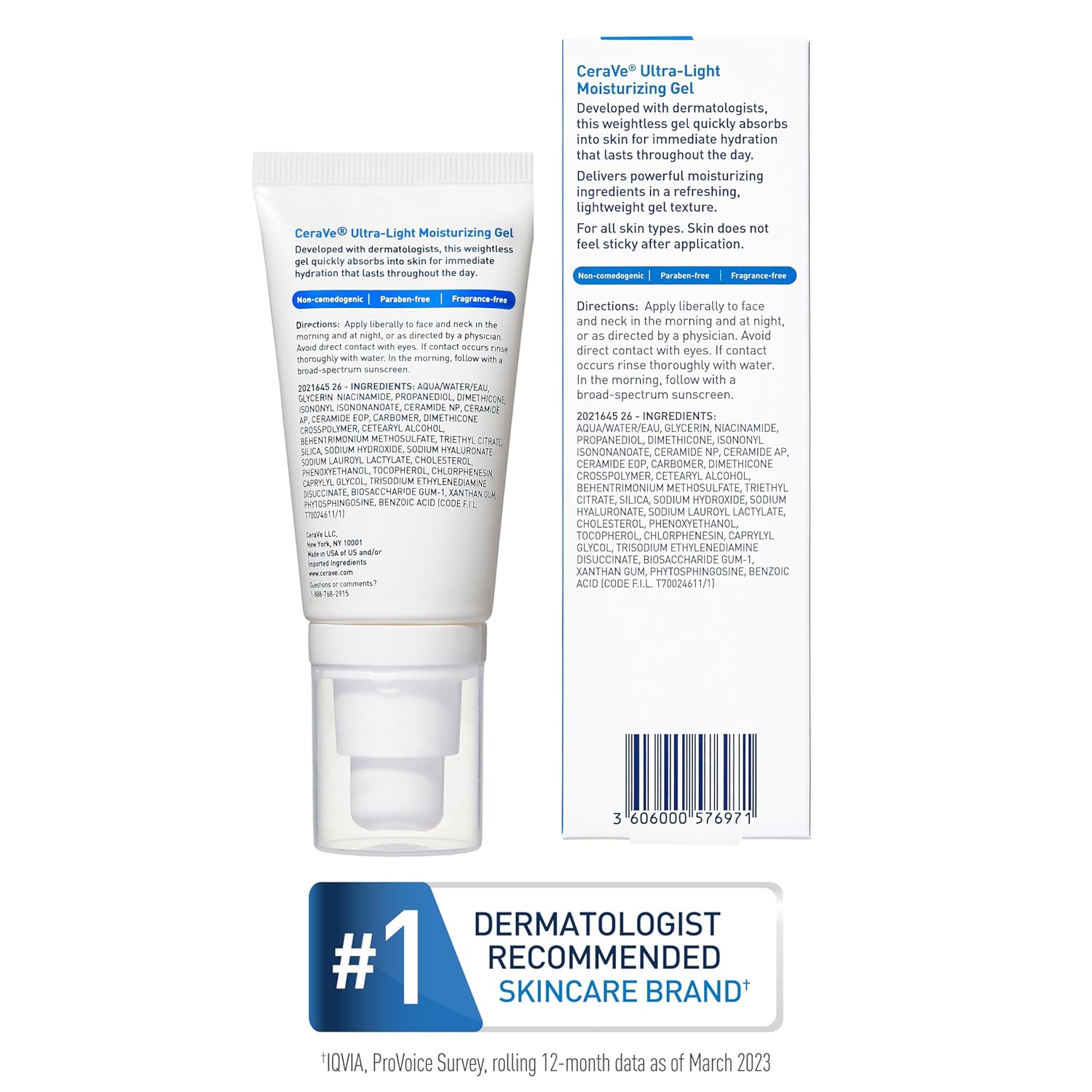 CeraVe Gel hidratante ultraligero, gel hidratante facial para hombr...