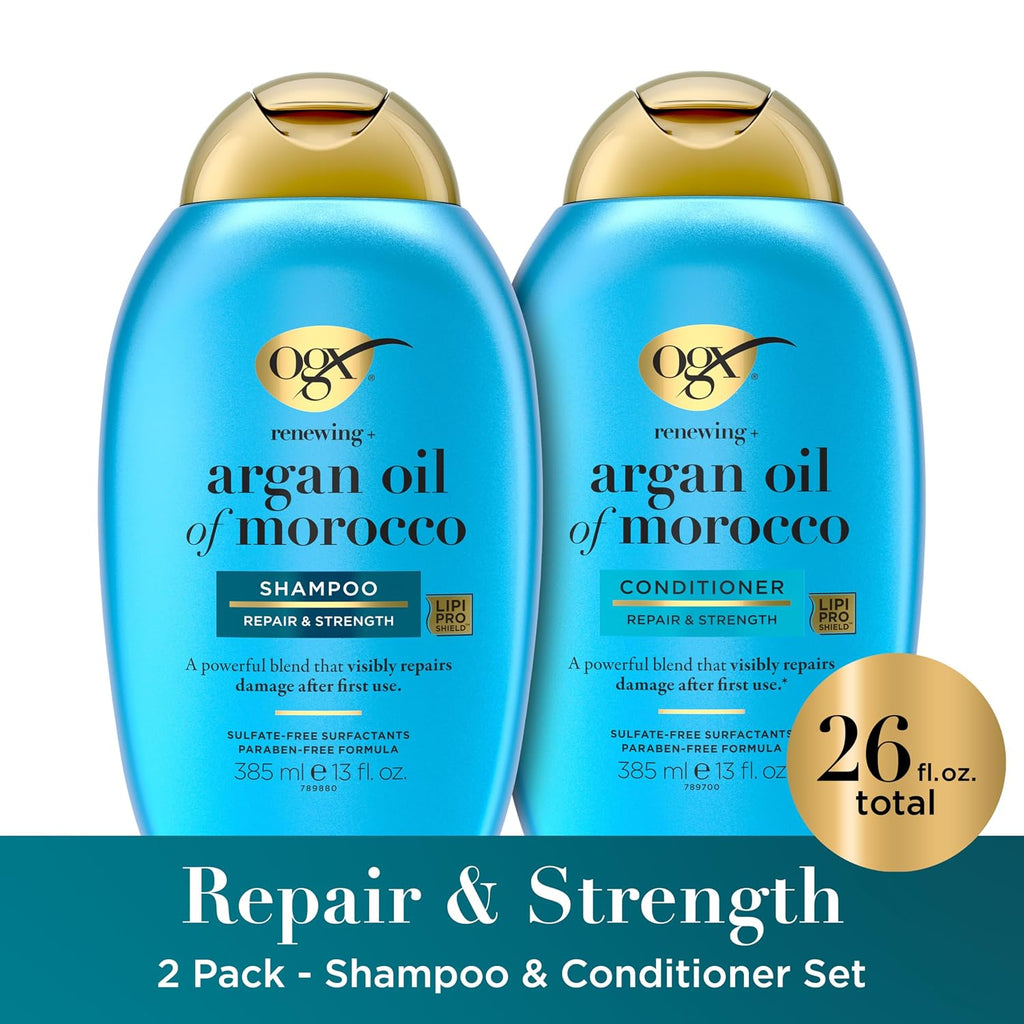 OGX Renewing + Argan Oil of Morocco - Juego de champú y acondiciona...