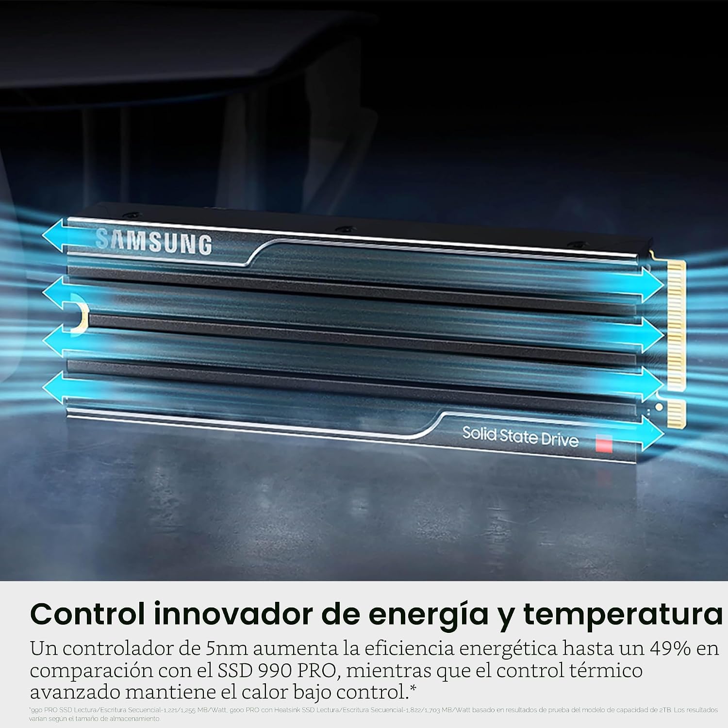 Samsung SSD 9100 PRO con disipador de calor de 2 TB, PCIe 5.0x4 M.2...