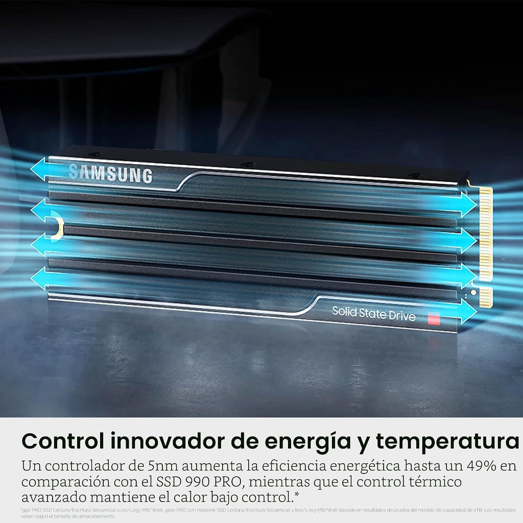 Samsung SSD 9100 PRO con disipador de calor de 1TB, PCIe 5.0x4 M.2...