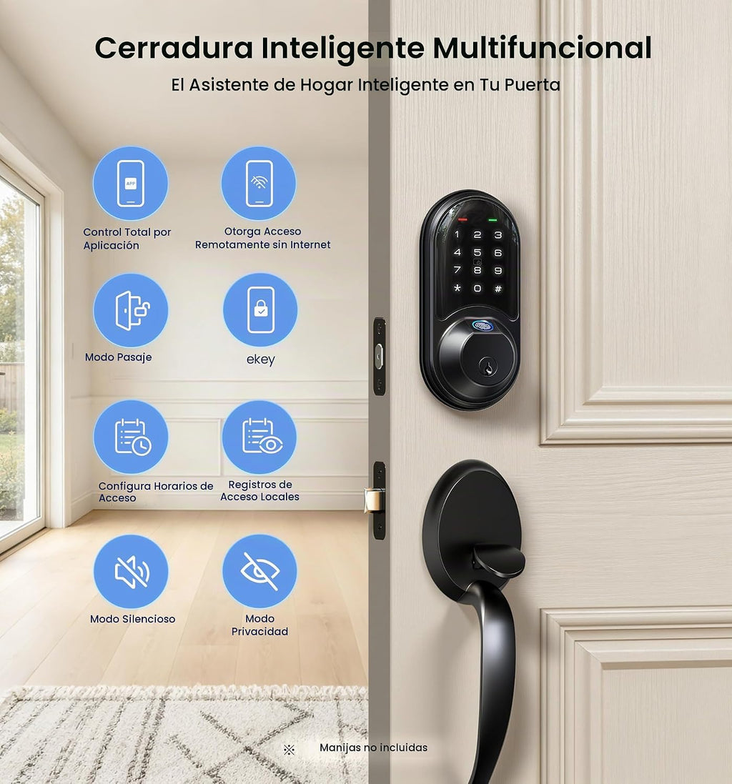 Veise RZ07 Cerradura de puerta inteligente con huella dactilar, con...