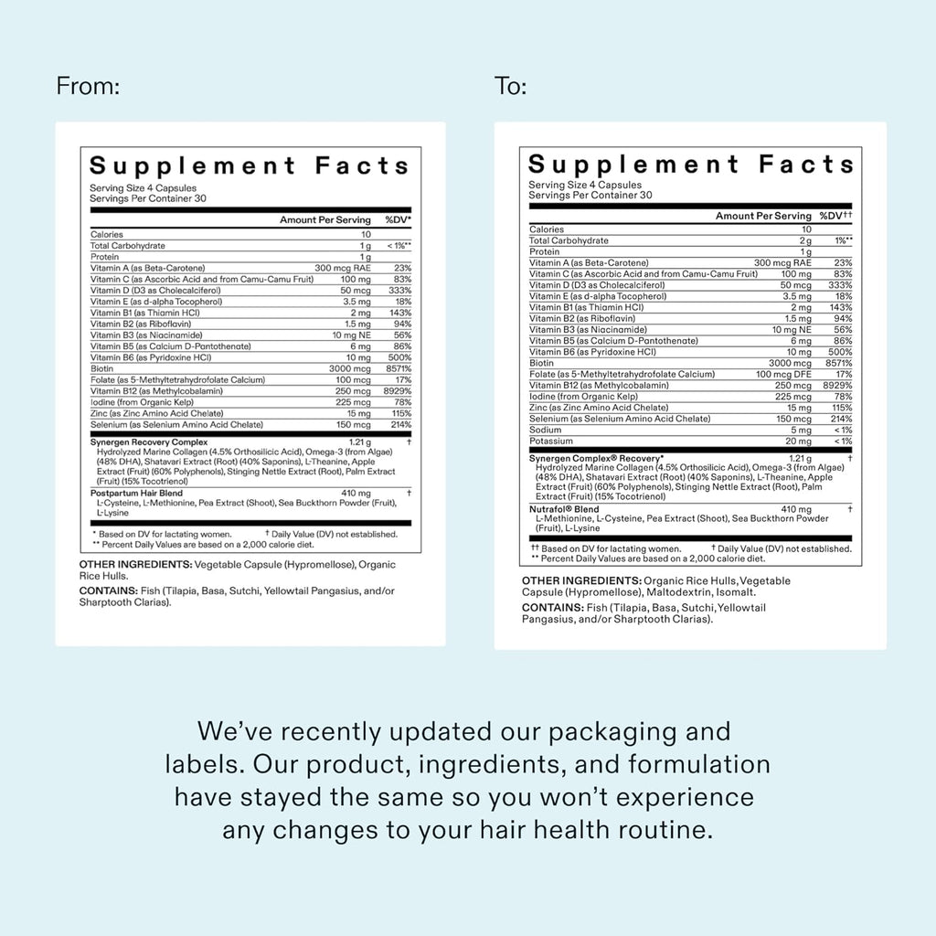 Suplemento para el crecimiento del cabello posparto Nutrafol
