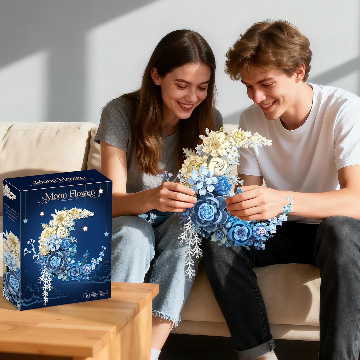 Lodikisbay Juego de construcción de flores de luna creciente, compa...