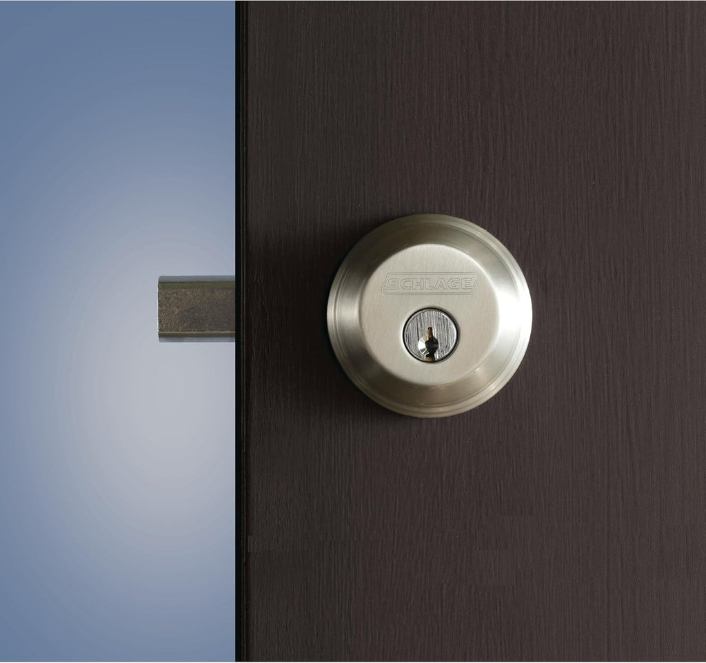 Cerrojo para puerta delantera de un solo cilindro Schlage, bronce e...