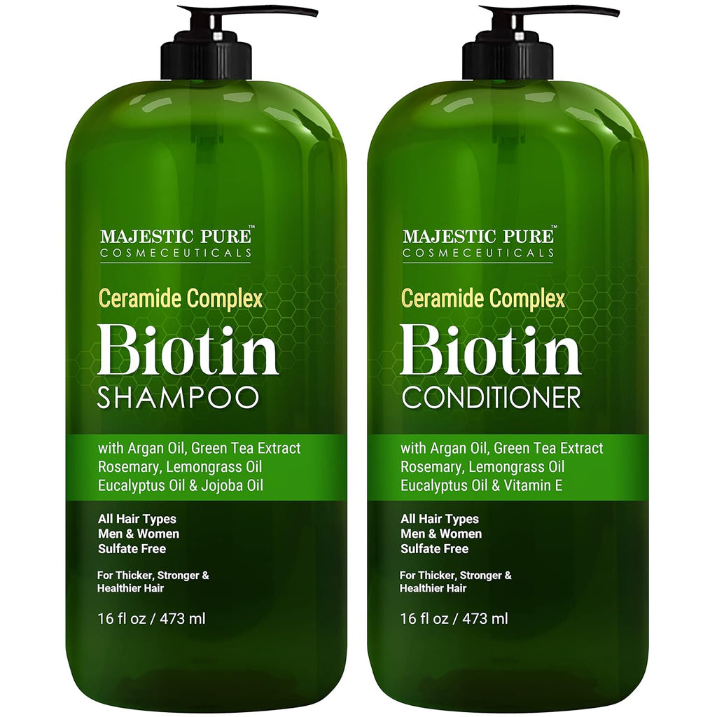 MAJESTIC PURE Set de champú y acondicionador de biotina \u2013 Con...