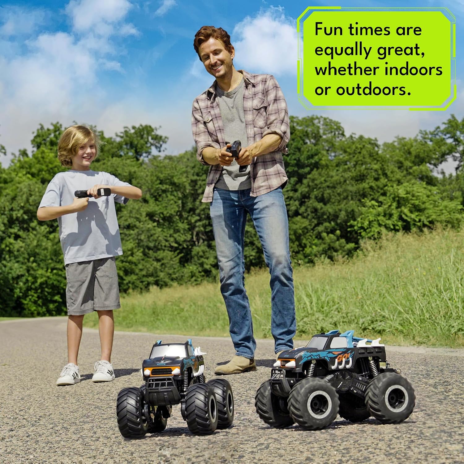 Threeking 1:16 Coches de juguete impermeables RC Monster Truck Cami...