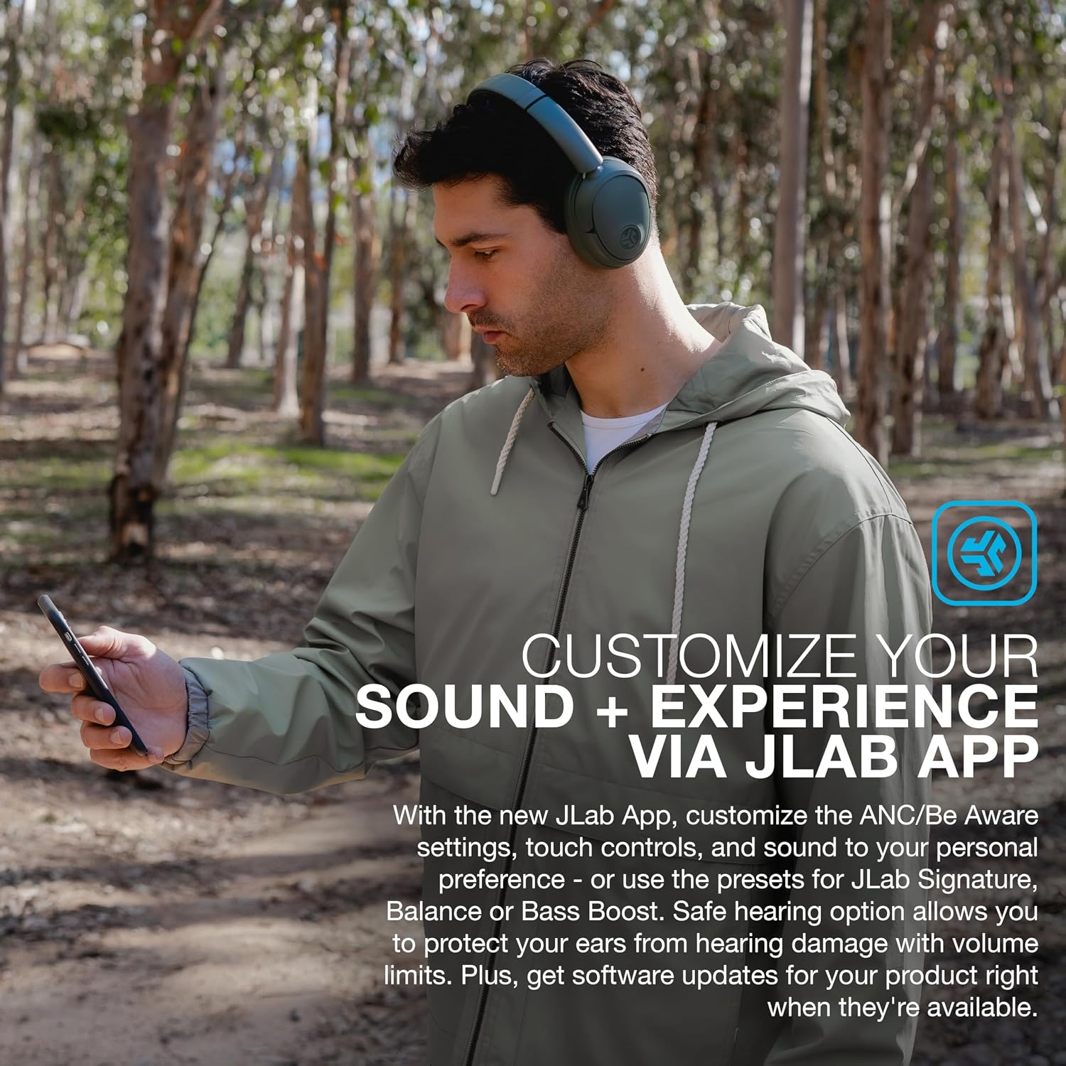 JLab JBuds Lux ANC - Paquete de auriculares sobre la oreja con auri...