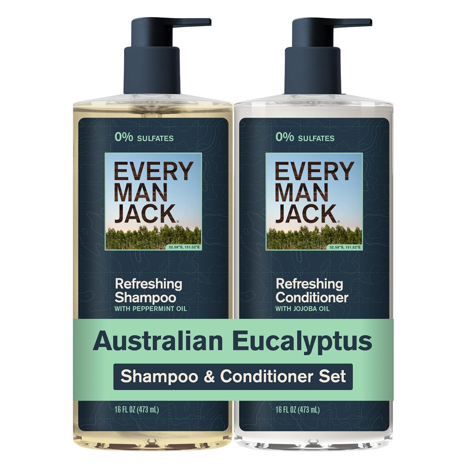 Every Man Jack Set de champú y acondicionador para hombre, eucalipt...