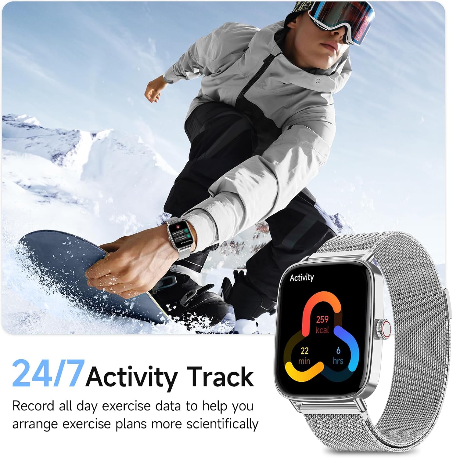 Reloj inteligente para hombres y mujeres, reloj inteligente HD de 1...