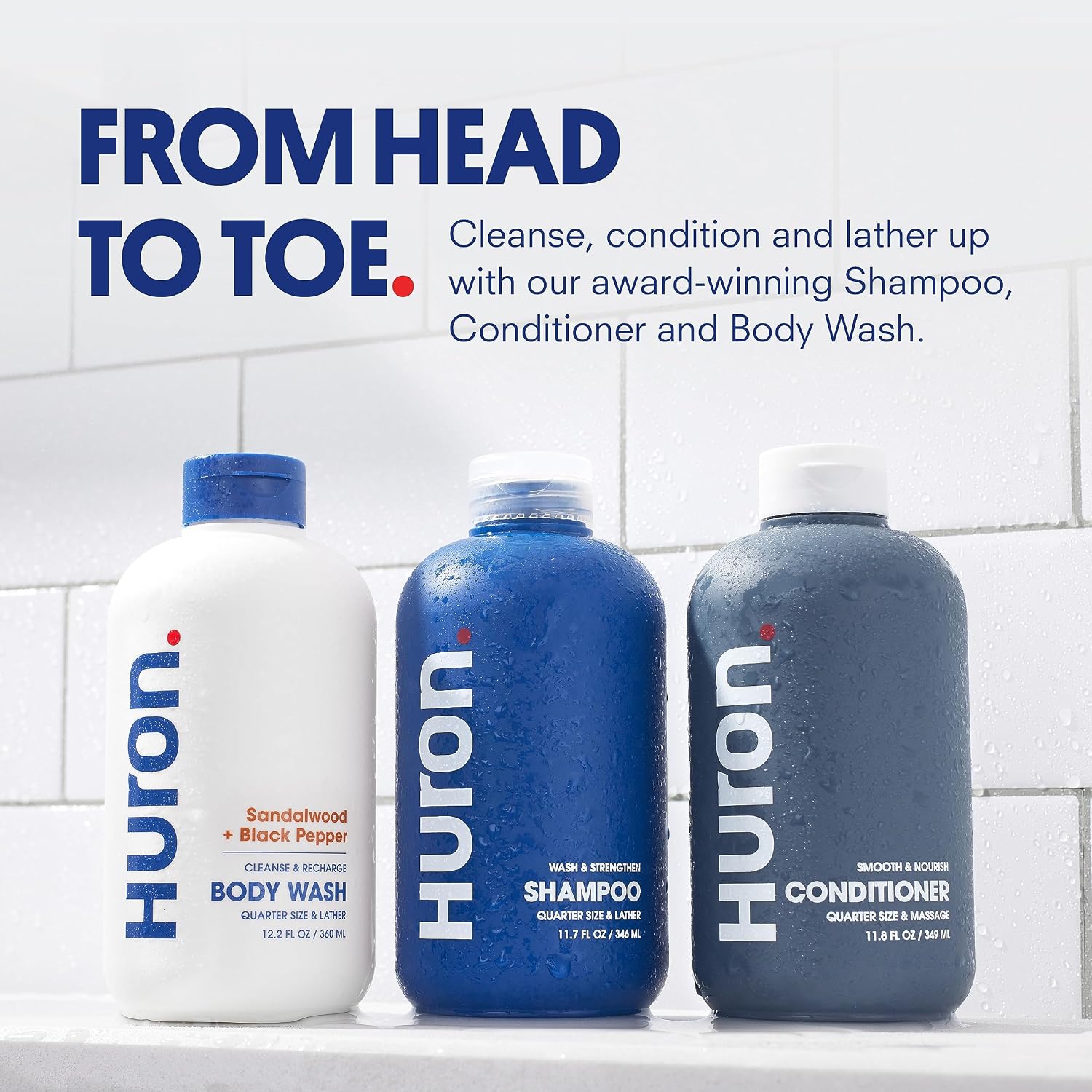 Kit de Ducha Huron - Champú, Acondicionador y Jabón Corporal para H...