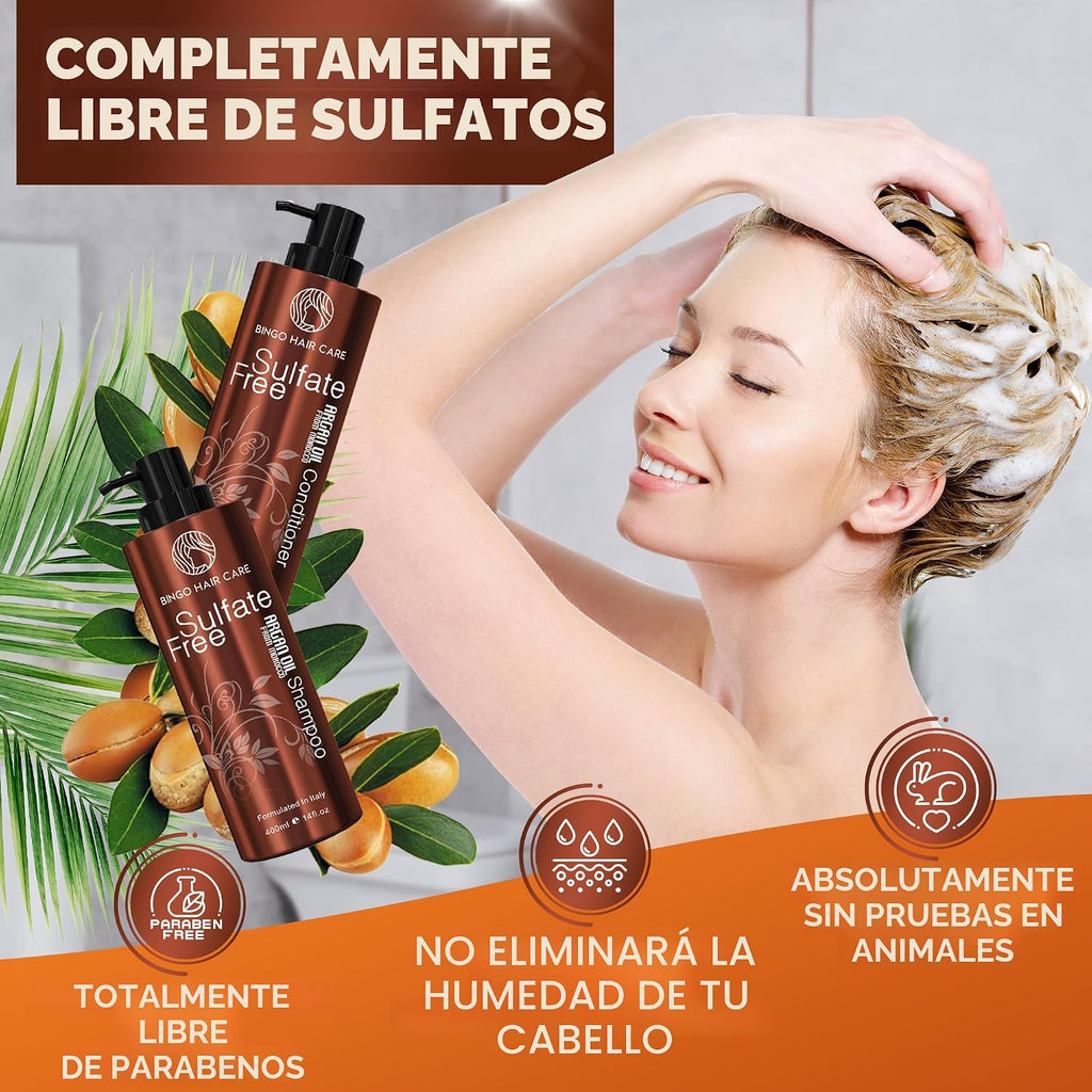 Juego de champú y acondicionador de aceite de argán marroquí - Sin...