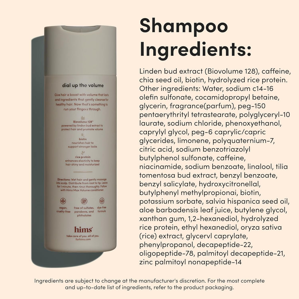 hims Max Volume - Juego de champú y acondicionador - Biovolume 128,...