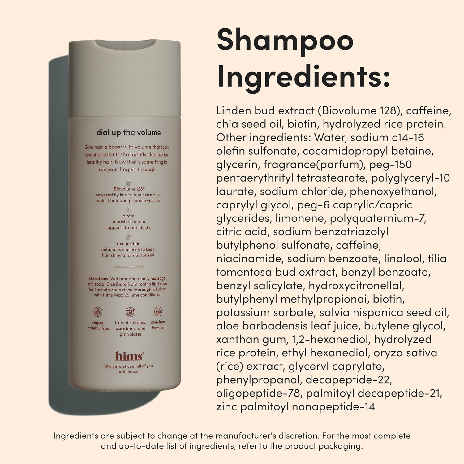 hims Max Volume - Juego de champú y acondicionador - Biovolume 128,...