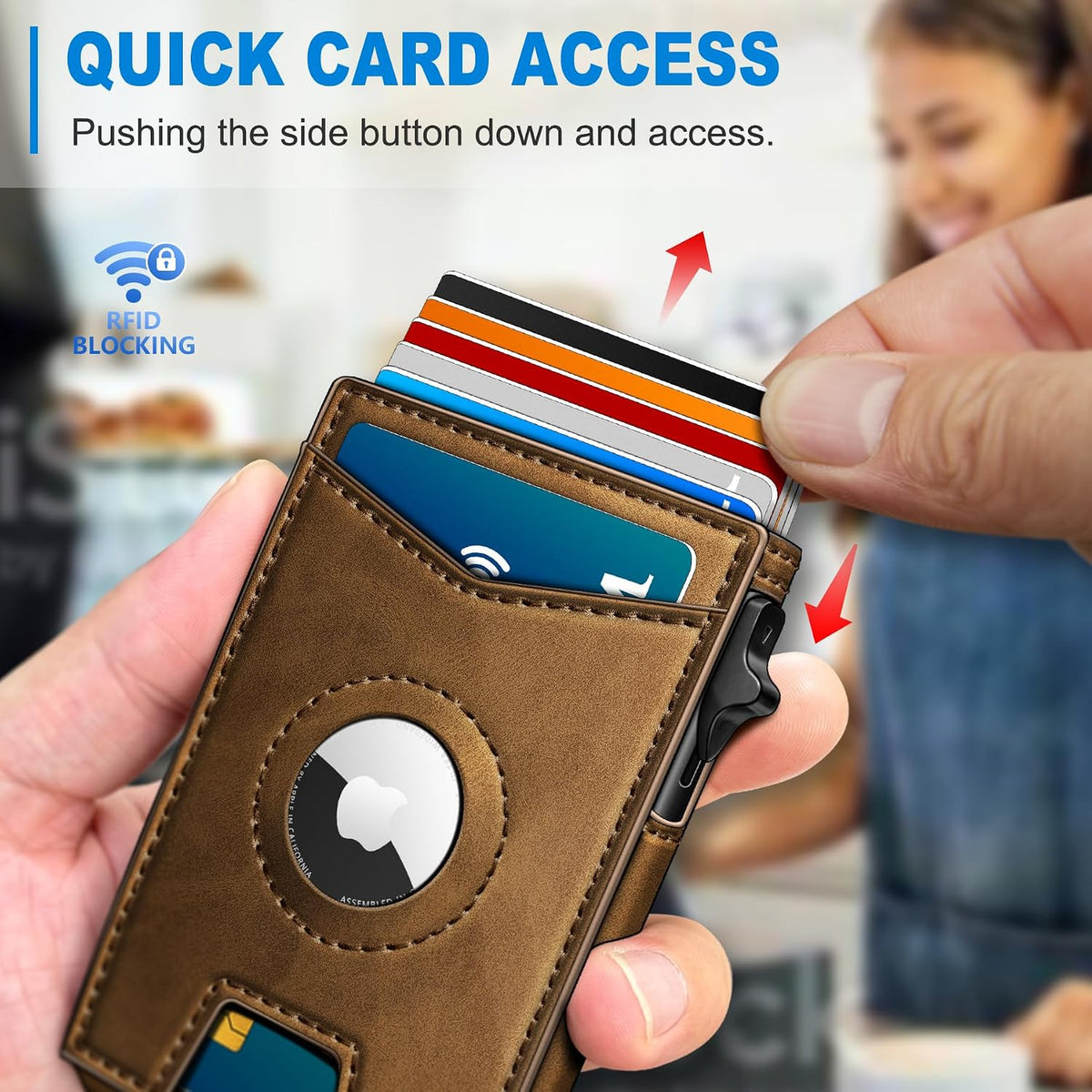 miyozi Airtag - Cartera para hombre con clip para dinero, 9 tarjeta...