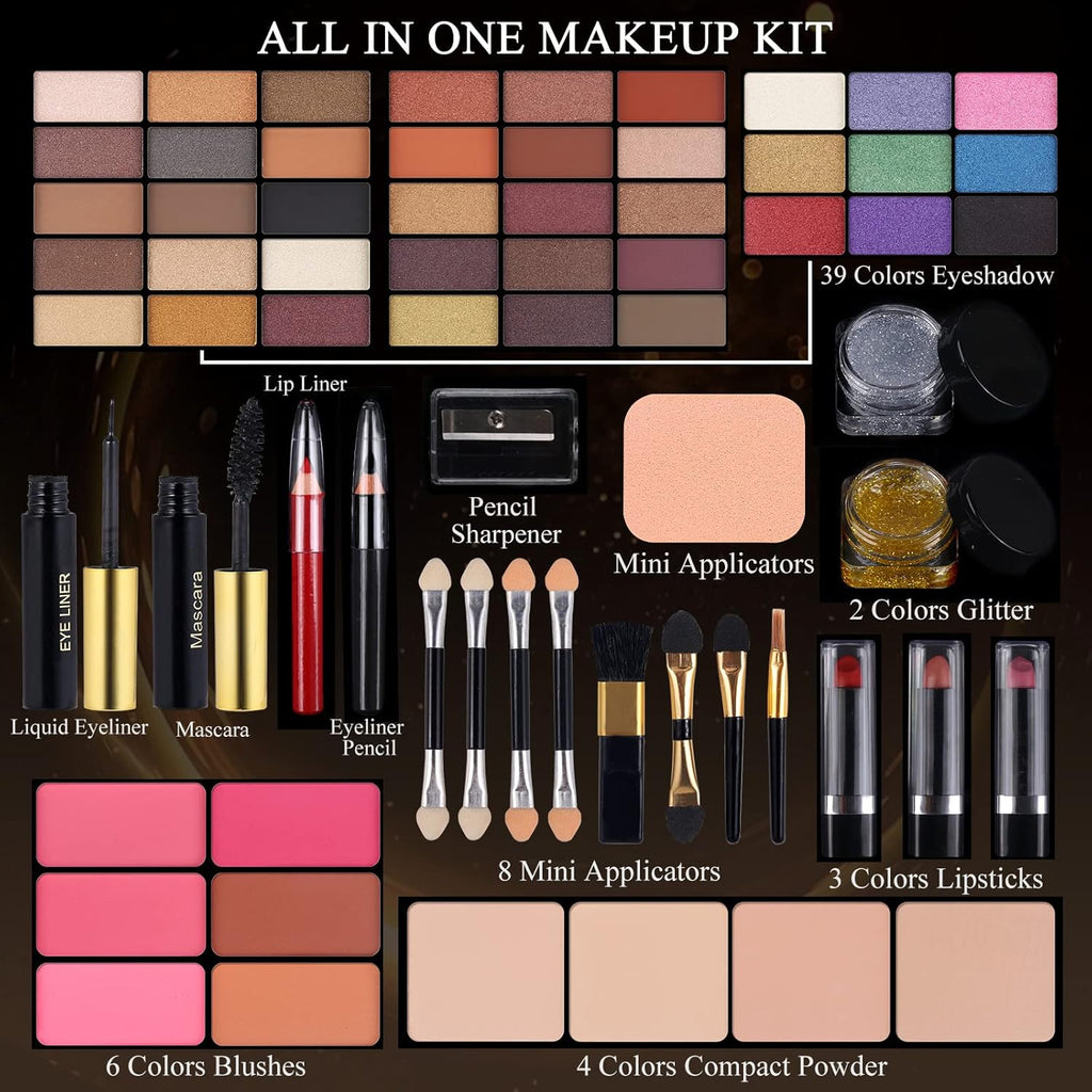 Kit de maquillaje profesional para mujeres y niñas, kit completo co...