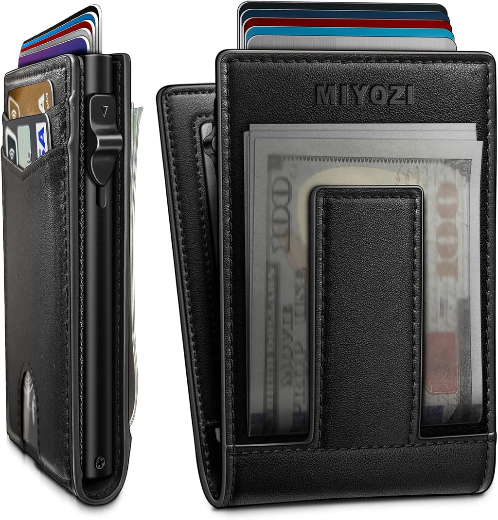 miyozi Cartera para hombre, tarjetero desplegable con bloqueo RFID,...