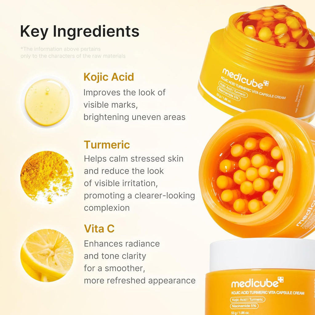 medicube Crema cápsula con ácido kójico y cúrcuma para un tono de p...