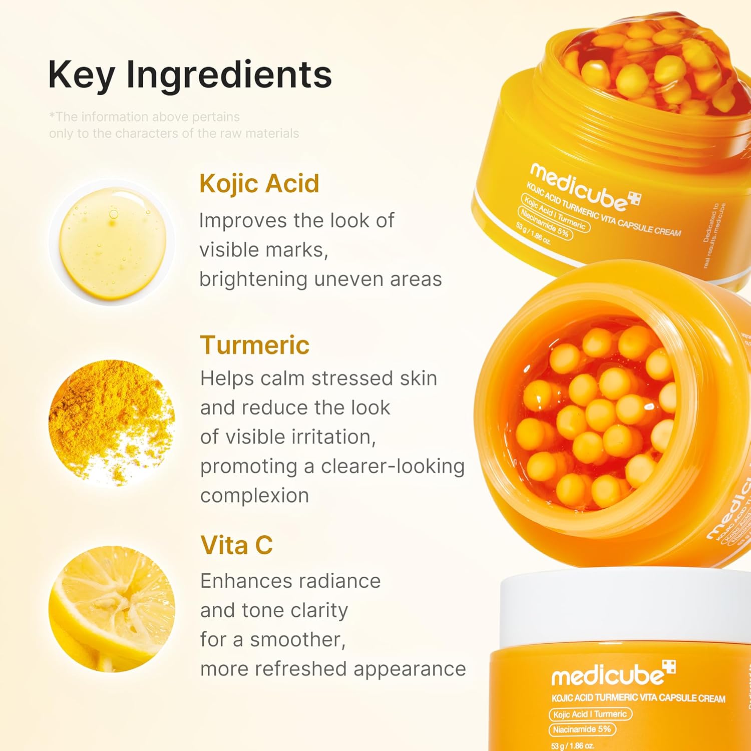 medicube Crema cápsula con ácido kójico y cúrcuma para un tono de p...