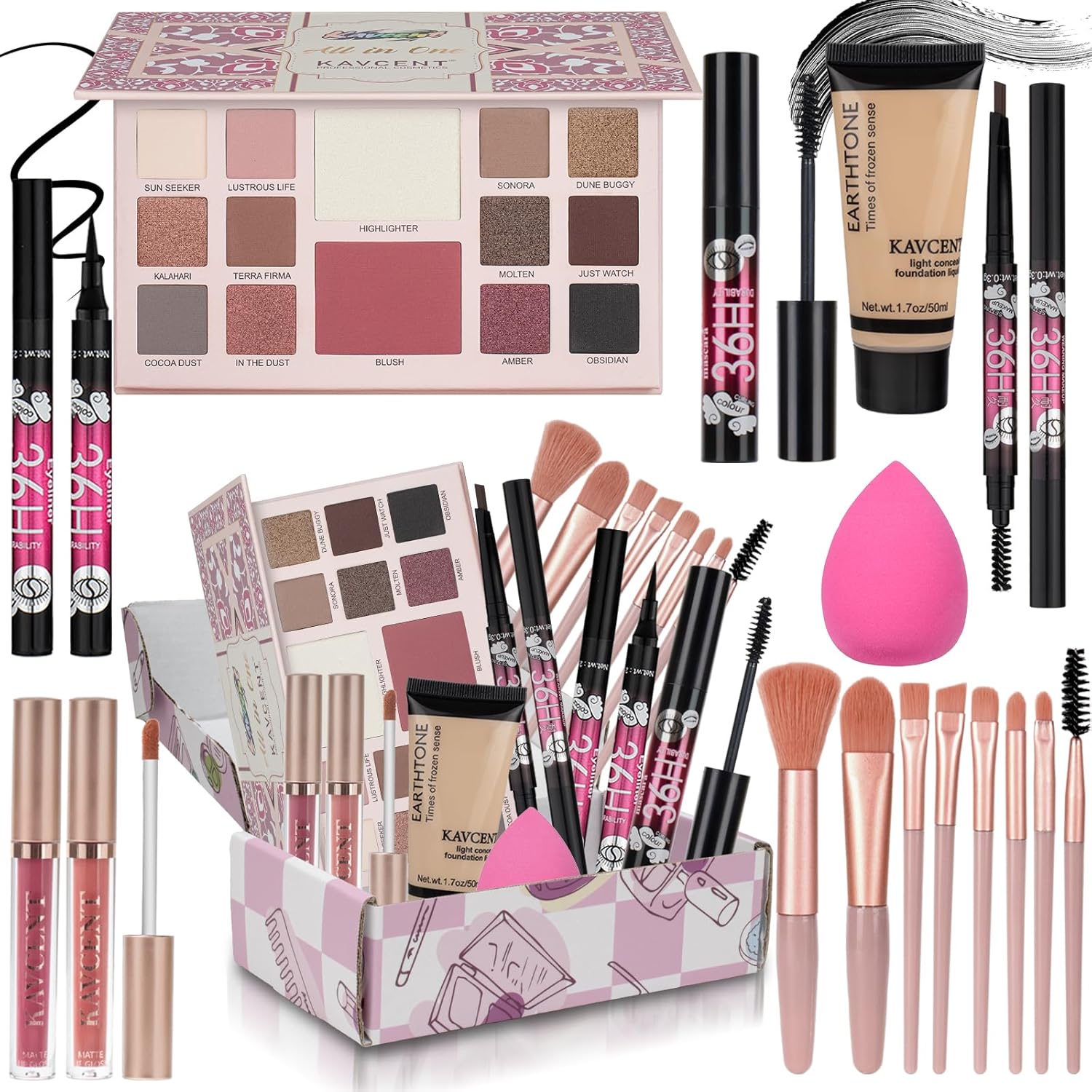 Kit de maquillaje para mujeres, adolescentes, niñas, kit completo d...