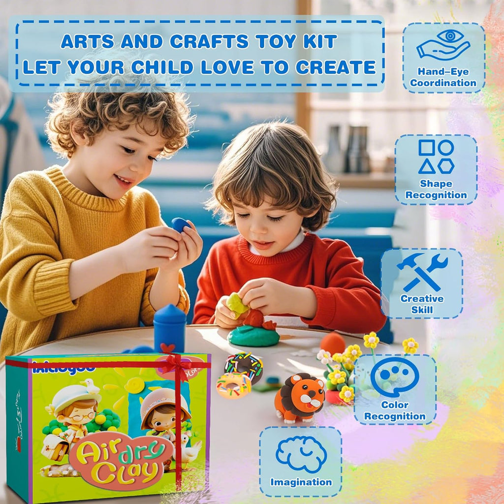 Ixiaoyoo Arcilla seca al aire para niños, kit de arcilla mágica de...