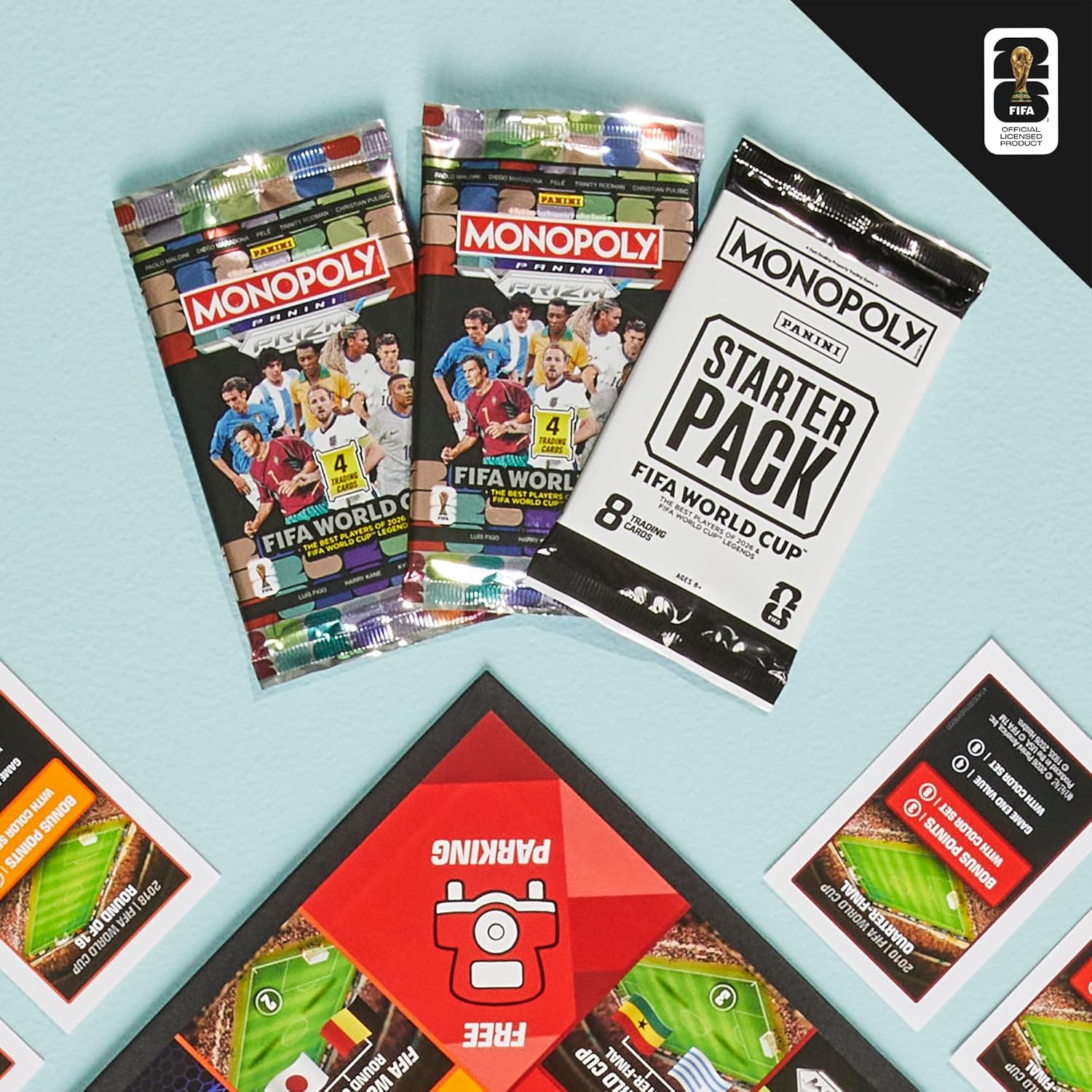 Monopoly Panini Prizm: Juego de mesa de fútbol de la Copa Mundial d...