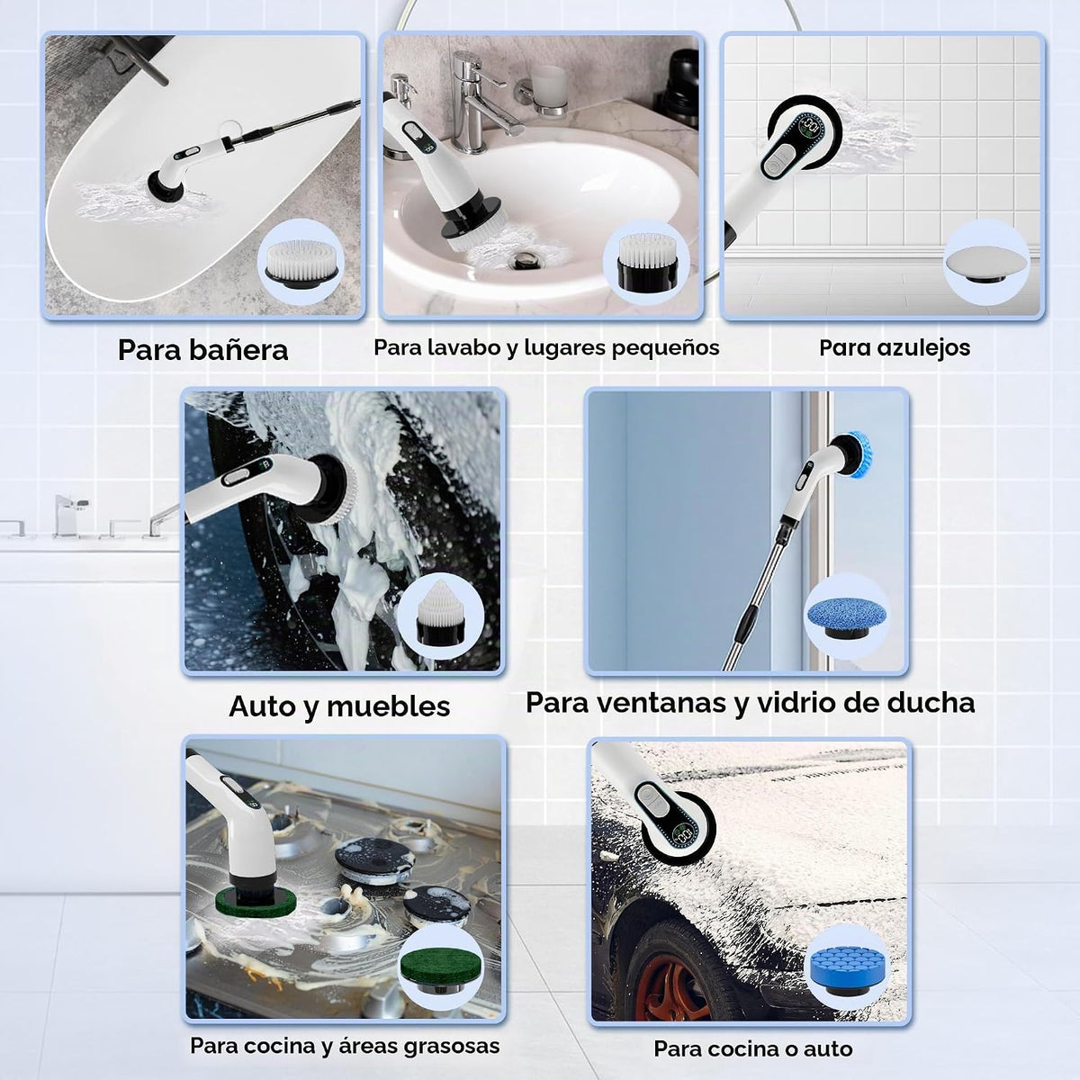 Limpiador eléctrico giratorio para limpieza, limpiador eléctrico in...