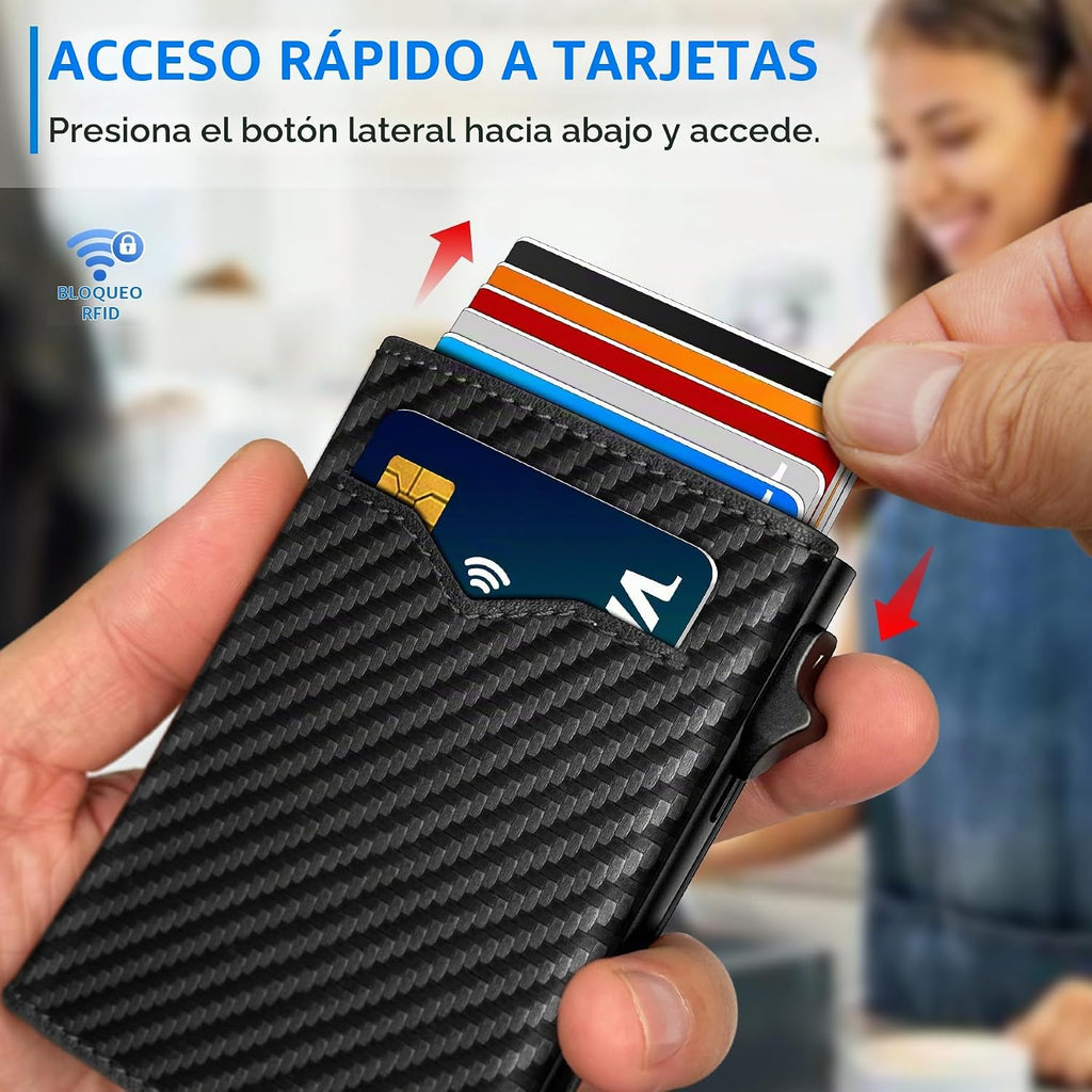 Miyozi Cartera para hombre, con bolsillo para efectivo, 2 ventanas...