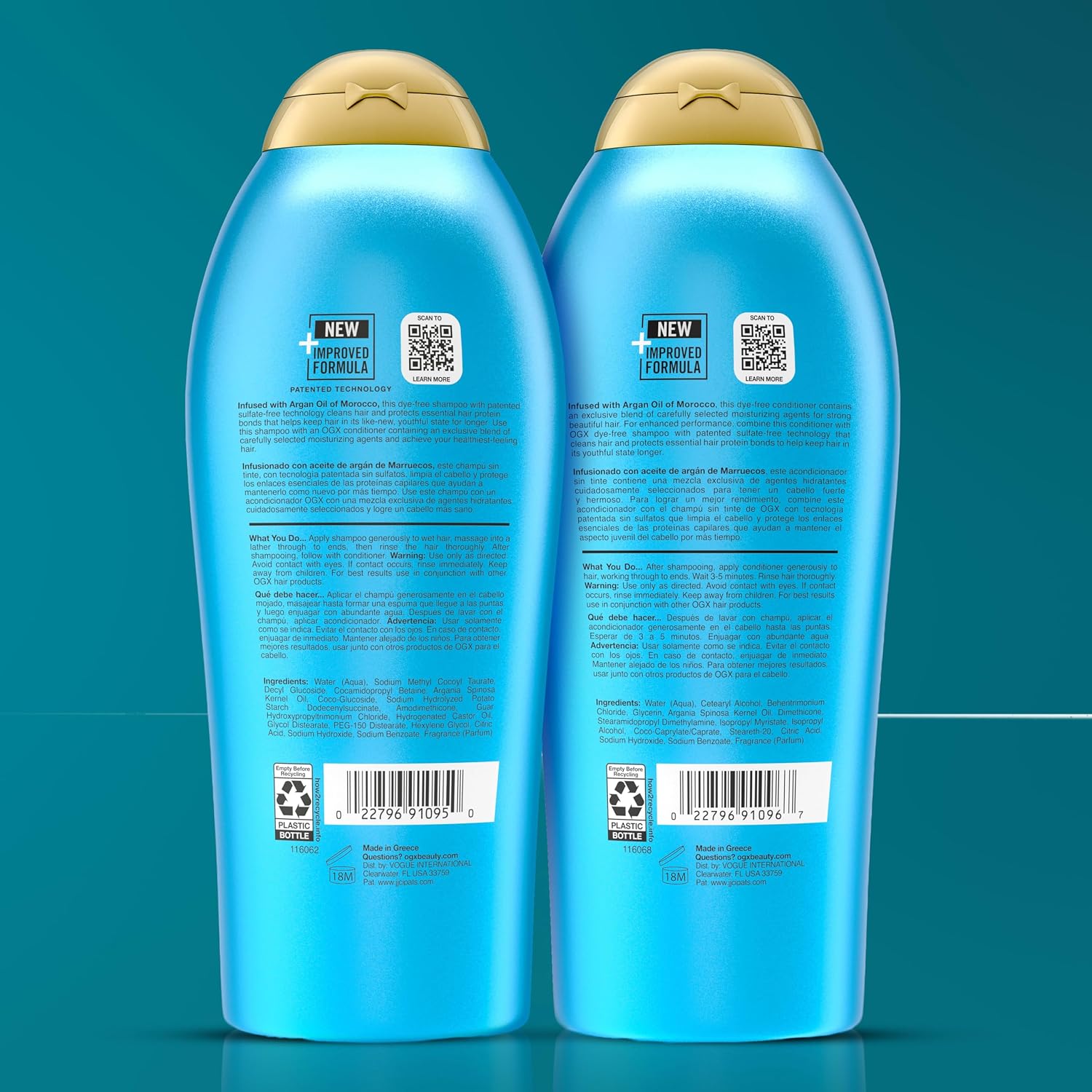 OGX Renewing + Argan Oil of Morocco - Juego de champú y acondiciona...
