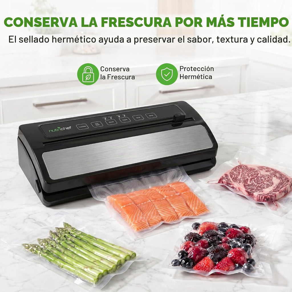 NutriChef Sellador al Vacío para Alimentos - Sistema Automático de...