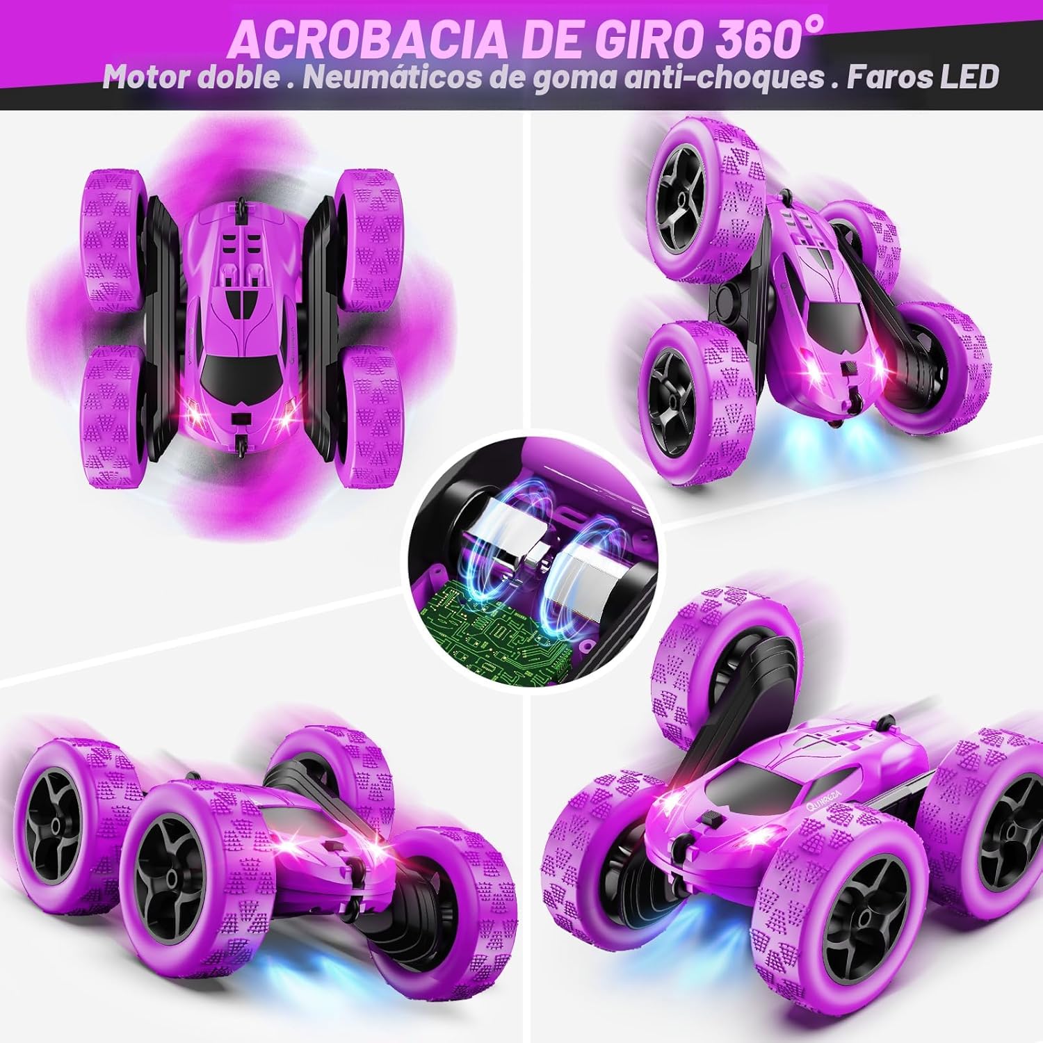 QUNREDA - Autos RC, coche de control remoto púrpura para niñas, RC...