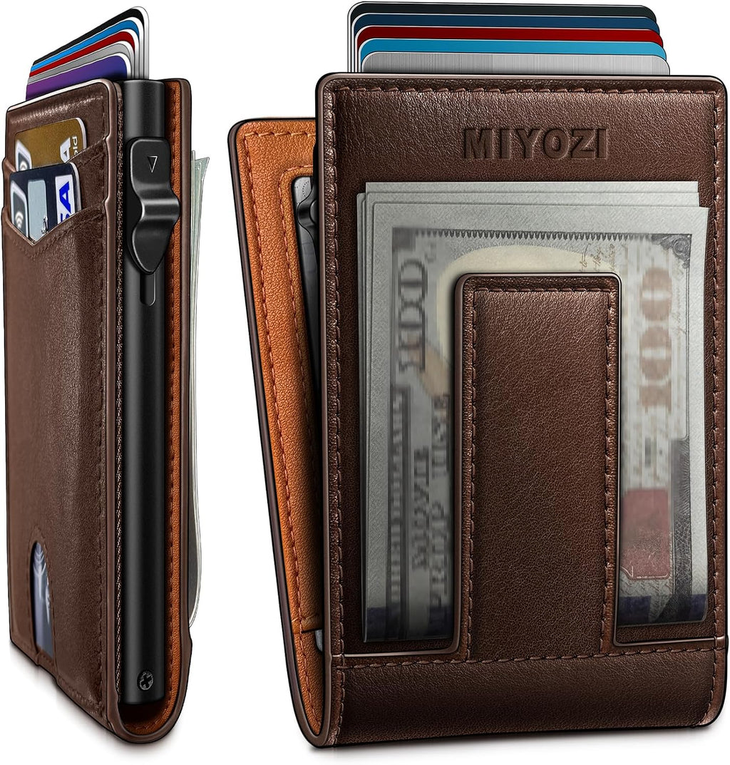 miyozi Cartera para hombre, tarjetero desplegable con bloqueo RFID,...