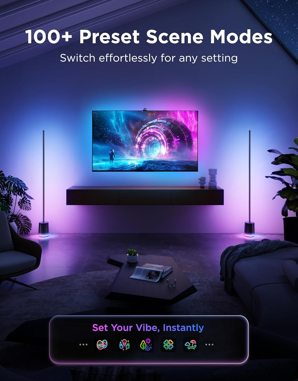 Govee Lámpara de pie 3 con tecnología Luminblend+, lámpara de pie d...