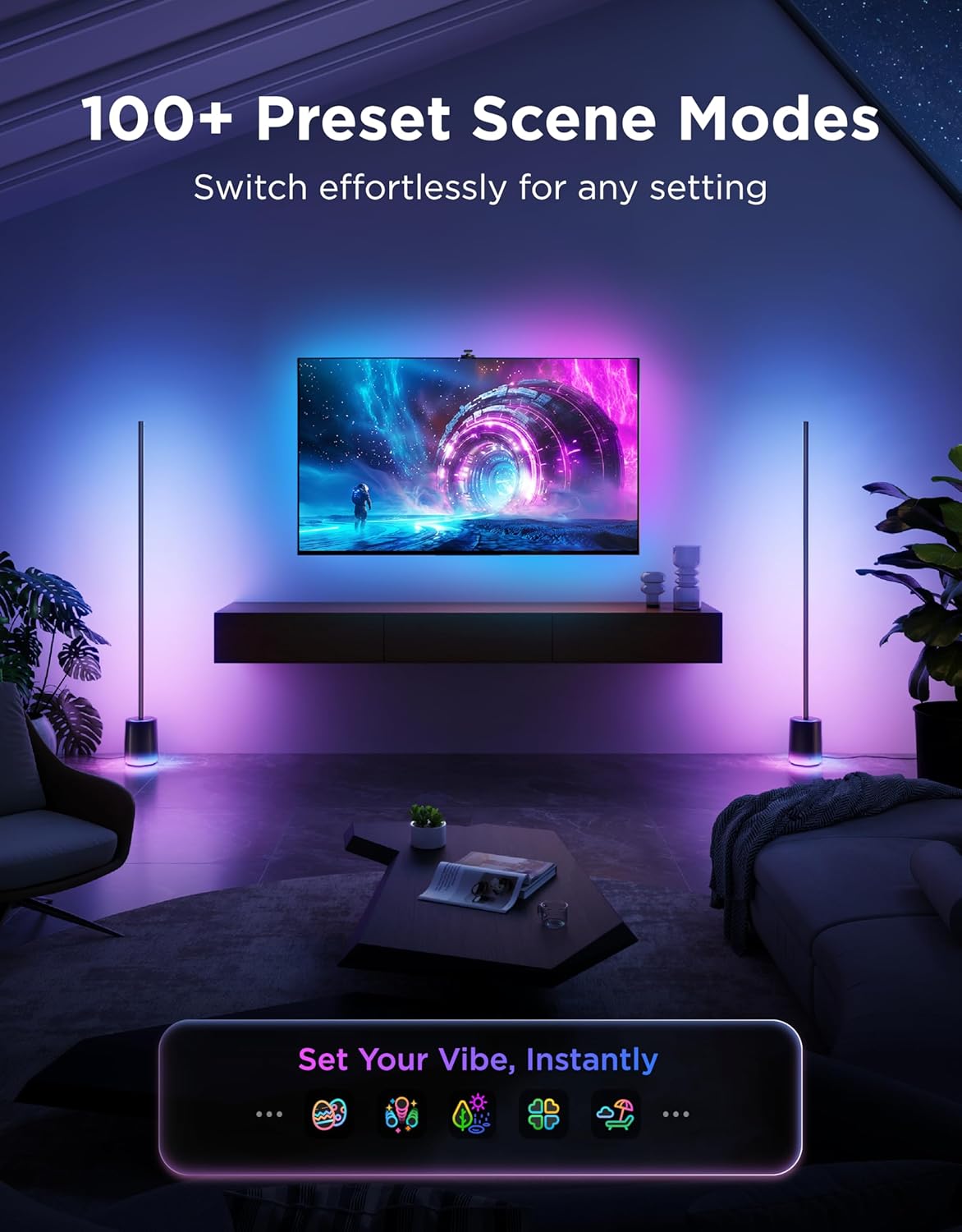 Govee Lámpara de pie 3 con tecnología Luminblend+, lámpara de pie d...