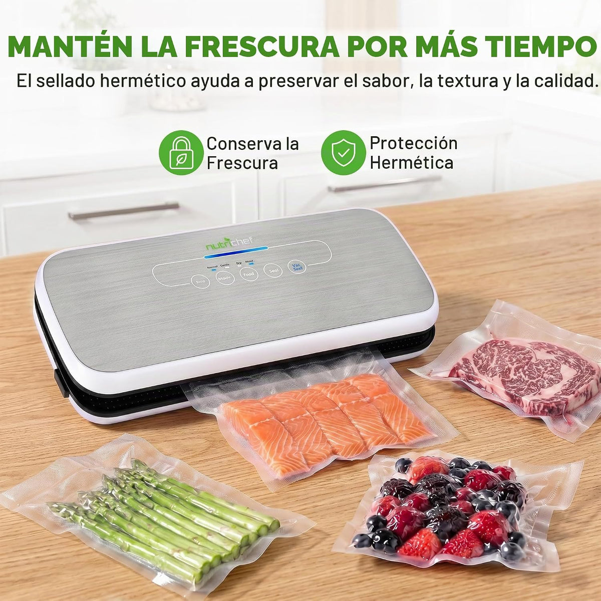 NutriChef Sistema automático de sellado de aire al vacío para conse...