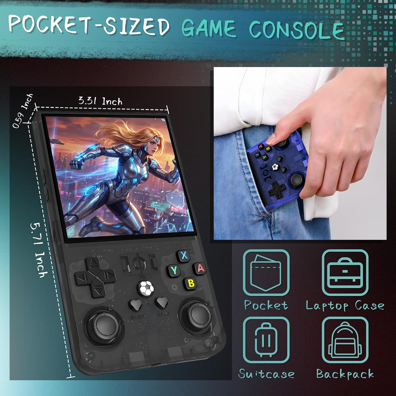 Consola de juegos de mano R36MAX, consola de juegos retro con más d...