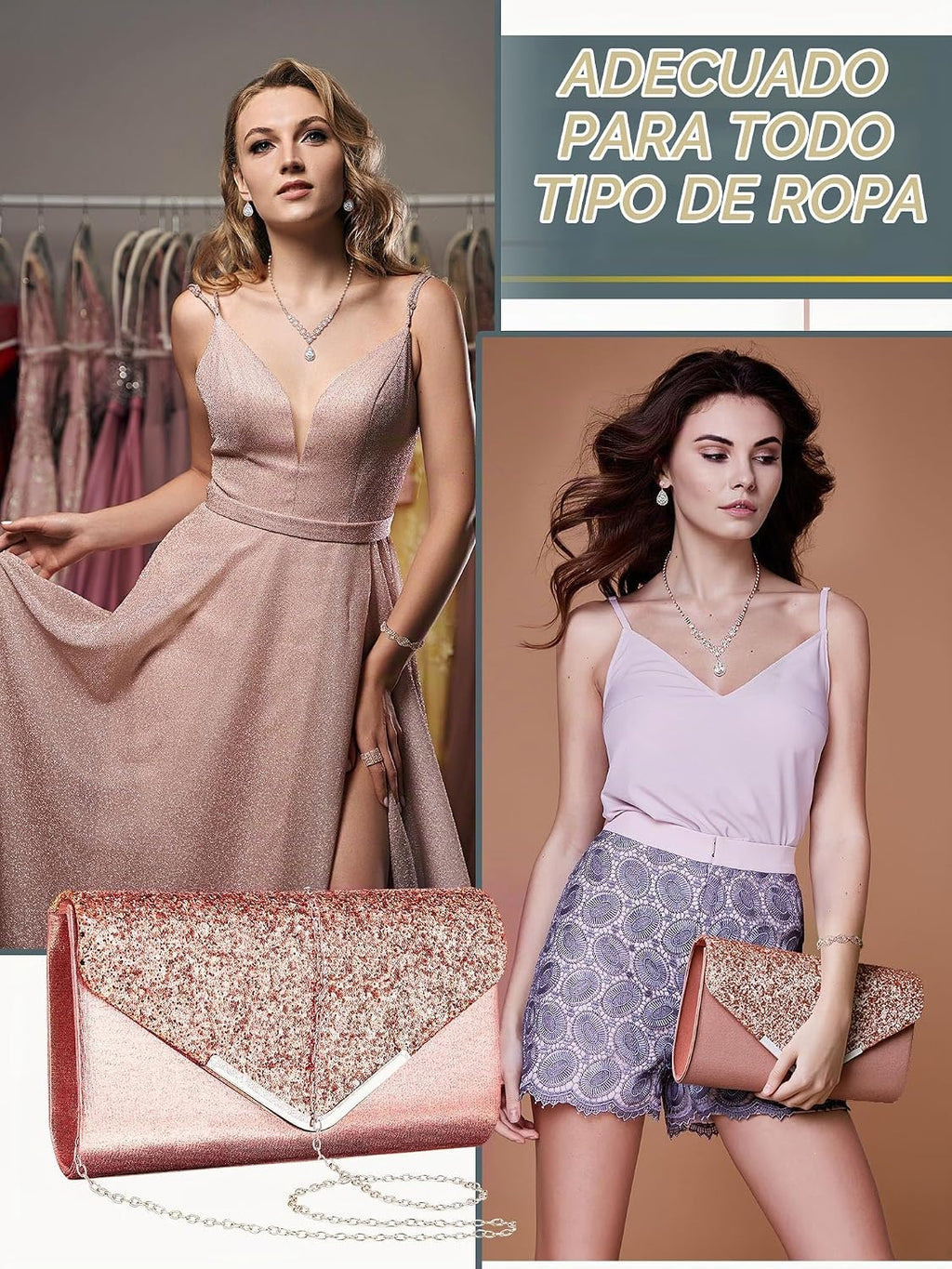 Henoyso Juego de 5 piezas de joyas de diamantes de imitación para g...