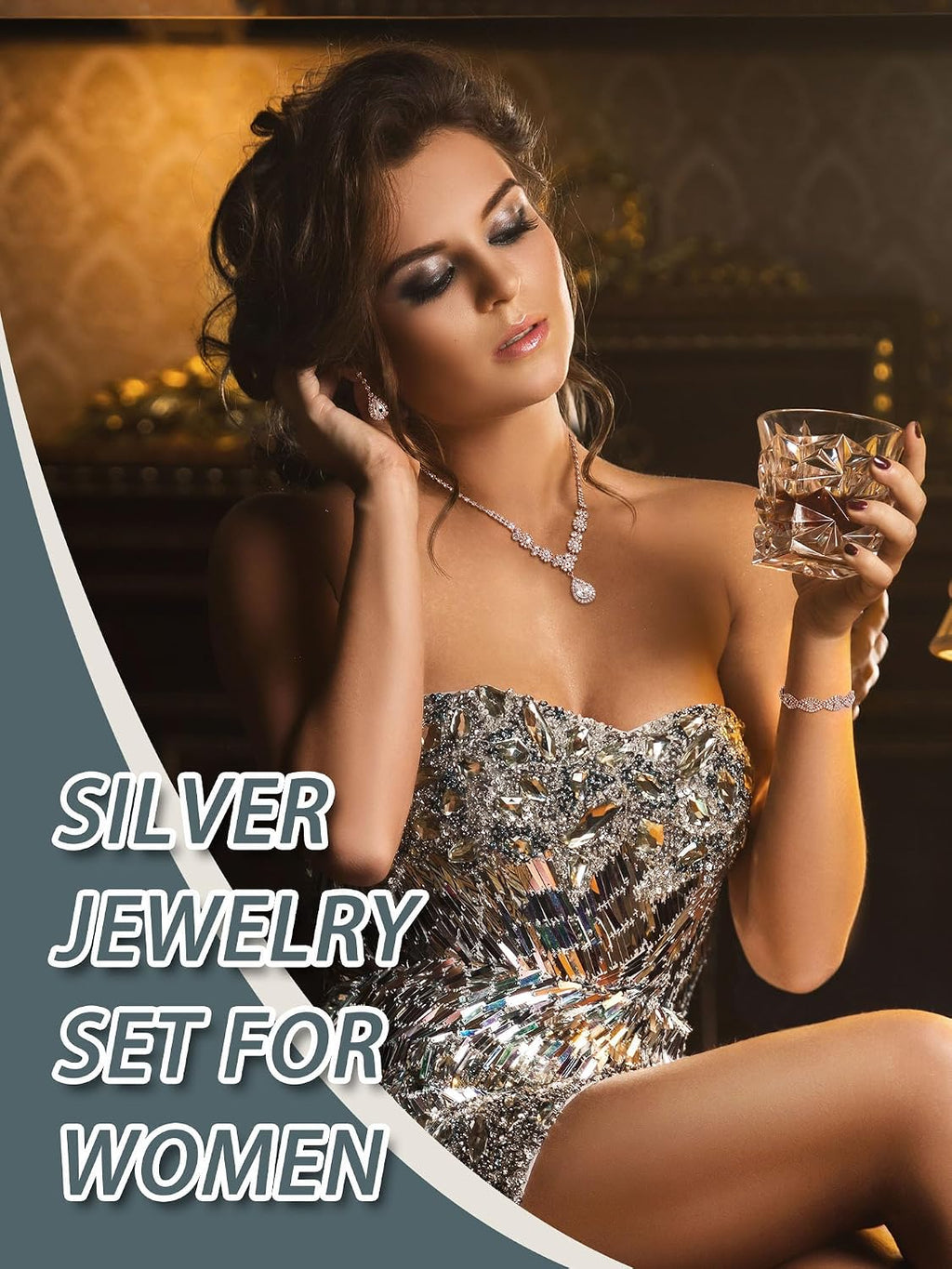 Henoyso Juego de 5 piezas de joyas de diamantes de imitación para g...