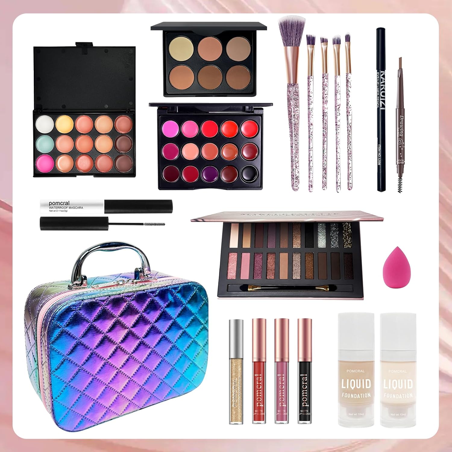 Kit de maquillaje de viaje - Conjuntos para mujeres y niñas (5-12),...