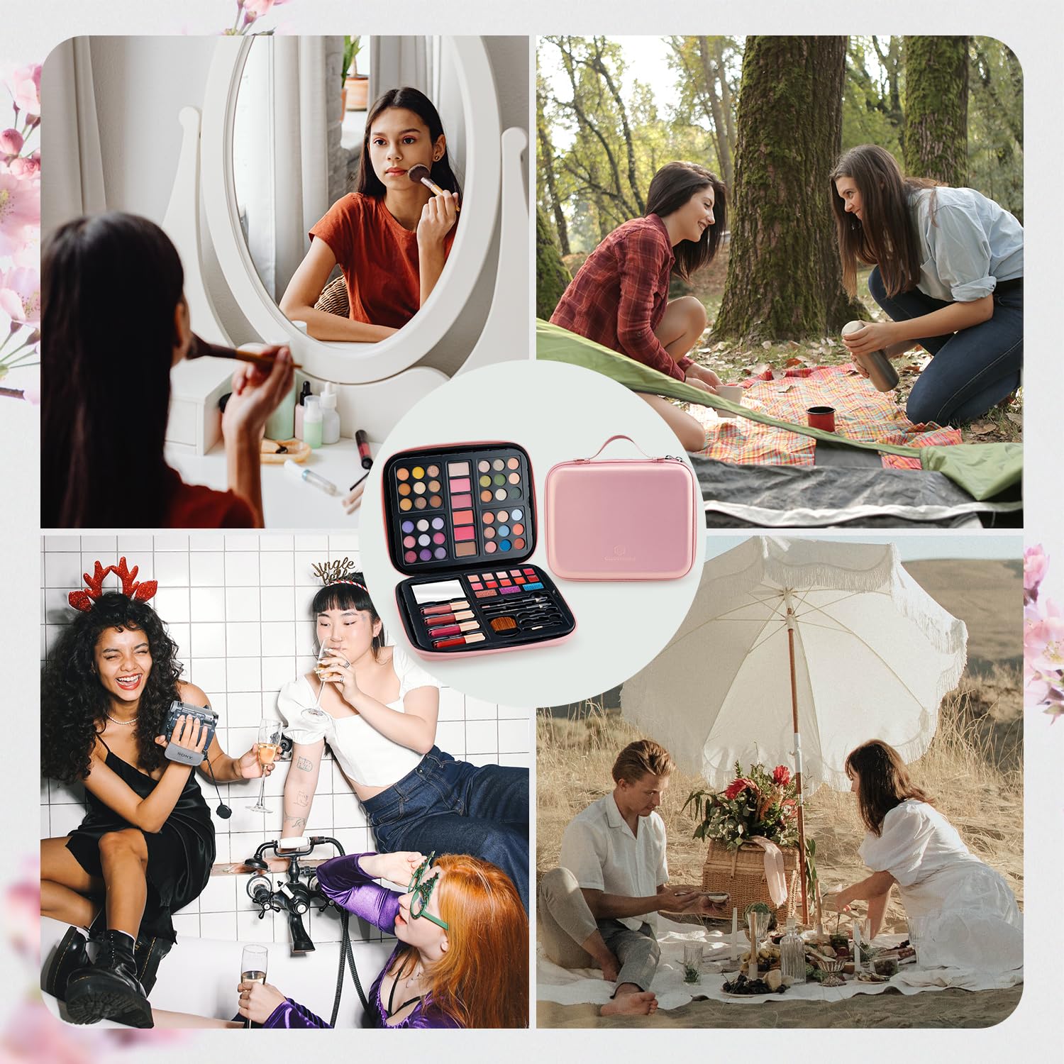 Color Nymph Maquillaje para adolescentes con bolso rosa reutilizabl...