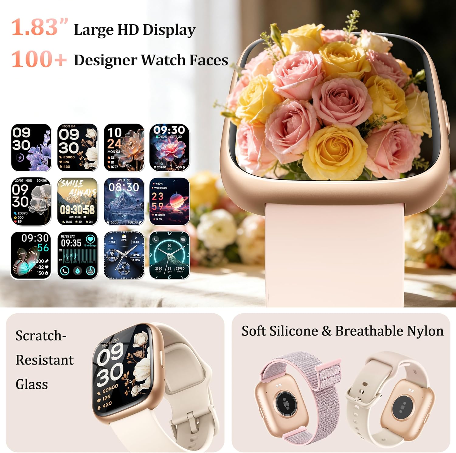 Reloj inteligente para mujeres y hombres, reloj inteligente actuali...